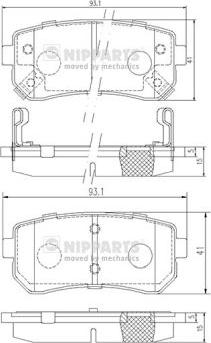 Nipparts J3610512 - Тормозные колодки, дисковые, комплект autosila-amz.com