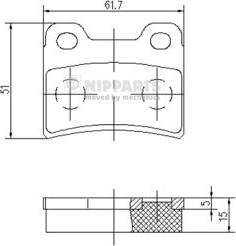 Nipparts J3610303 - Тормозные колодки, дисковые, комплект autosila-amz.com