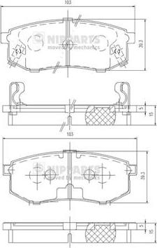 Nipparts J3610302 - Тормозные колодки, дисковые, комплект autosila-amz.com