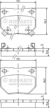 Nipparts J3611029 - Тормозные колодки, дисковые, комплект autosila-amz.com