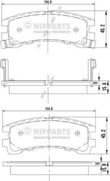 Nipparts J3611028 - Тормозные колодки, дисковые, комплект autosila-amz.com