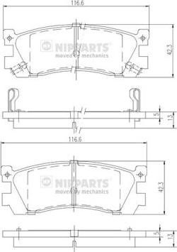 Nipparts J3613005 - Тормозные колодки, дисковые, комплект autosila-amz.com