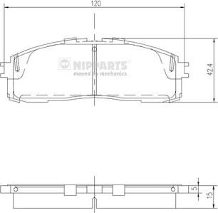 Nipparts J3612006 - Тормозные колодки, дисковые, комплект autosila-amz.com