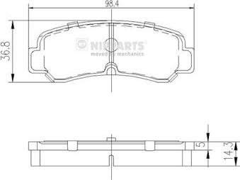 Nipparts J3612007 - Тормозные колодки, дисковые, комплект autosila-amz.com