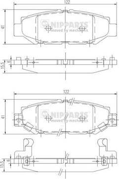 Nipparts J3612016 - Тормозные колодки, дисковые, комплект autosila-amz.com