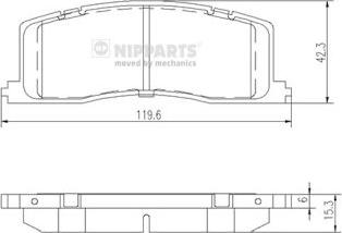 Nipparts J3612011 - Тормозные колодки, дисковые, комплект autosila-amz.com