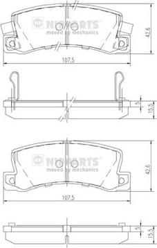 Nipparts J3612013 - Колодки тормозные TOYOTA AVENSIS/CAMRY/CARINA/CELICA/COROLLA 86-03 задние autosila-amz.com