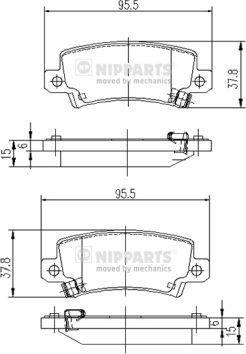 Nipparts J3612025 - Тормозные колодки, дисковые, комплект autosila-amz.com