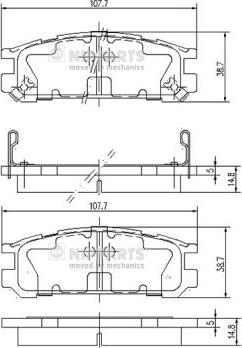 Nipparts J3617001 - Тормозные колодки, дисковые, комплект autosila-amz.com