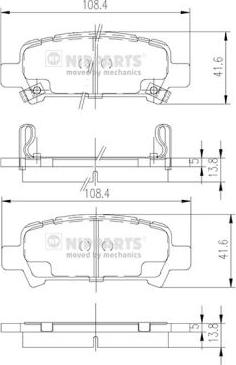 Nipparts J3617002 - Тормозные колодки, дисковые, комплект autosila-amz.com