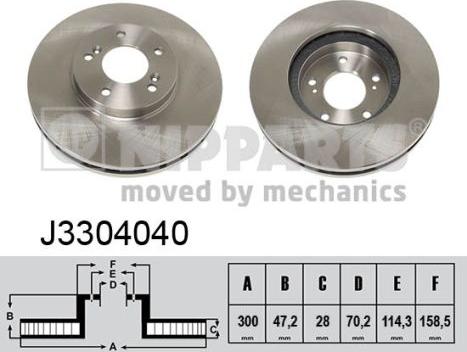 Nipparts J3304040 - Тормозной диск autosila-amz.com