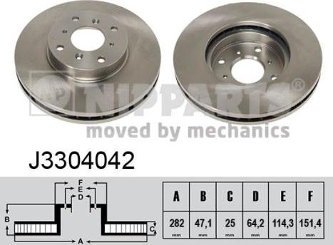 Nipparts J3304042 - Тормозной диск autosila-amz.com