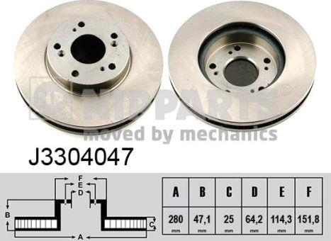 Nipparts J3304047 - Тормозной диск autosila-amz.com