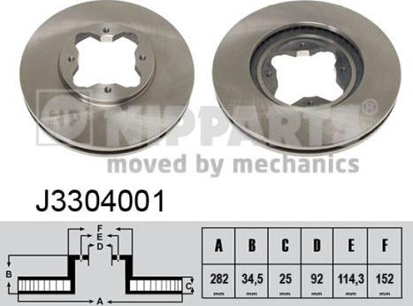 Nipparts J3304001 - Тормозной диск autosila-amz.com