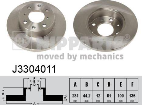 Nipparts J3304011 - Тормозной диск autosila-amz.com