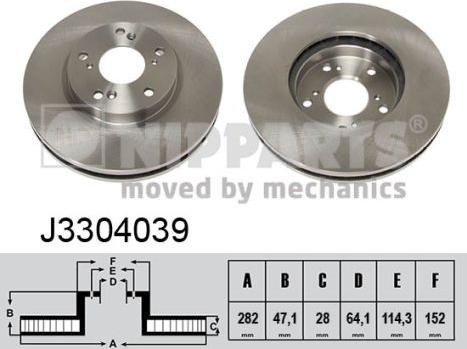 Nipparts J3304039 - Тормозной диск autosila-amz.com