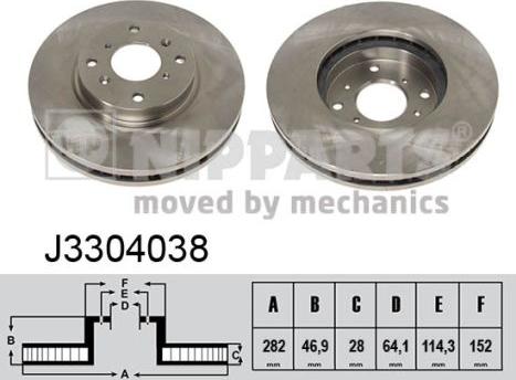 Nipparts J3304038 - Тормозной диск autosila-amz.com