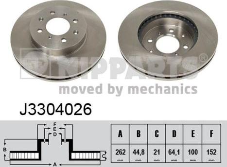 Nipparts J3304026 - Тормозной диск autosila-amz.com