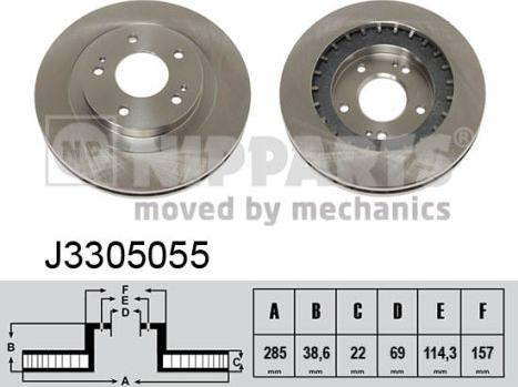 Nipparts J3305055 - Тормозной диск autosila-amz.com