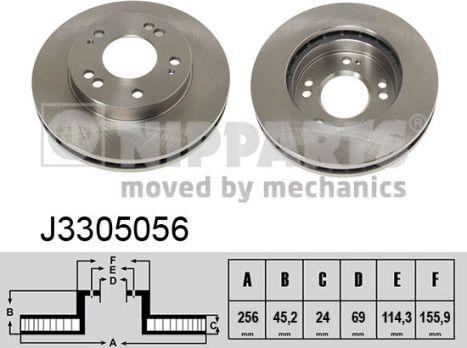 Nipparts J3305056 - Тормозной диск autosila-amz.com