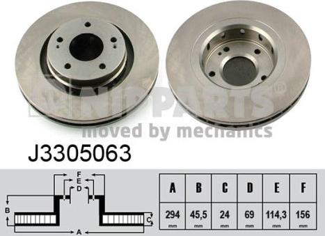 Nipparts J3305063 - Тормозной диск autosila-amz.com