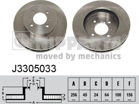 Nipparts J3305033 - Тормозной диск autosila-amz.com