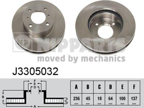 Nipparts J3305032 - Тормозной диск autosila-amz.com