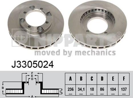 Nipparts J3305024 - Тормозной диск autosila-amz.com