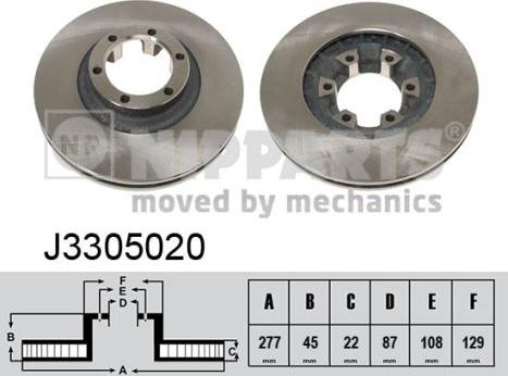 Nipparts J3305020 - Тормозной диск autosila-amz.com