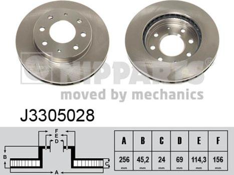 Nipparts J3305028 - Тормозной диск autosila-amz.com