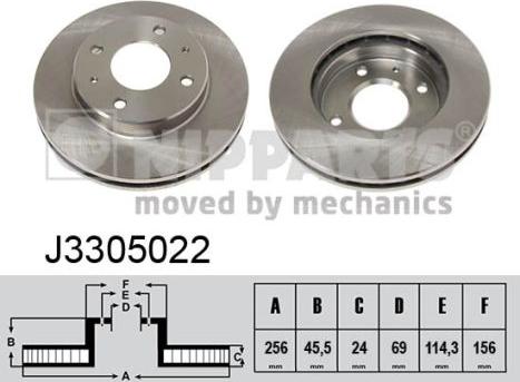 Nipparts J3305022 - Тормозной диск autosila-amz.com