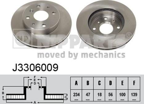 Nipparts J3306009 - Тормозной диск autosila-amz.com