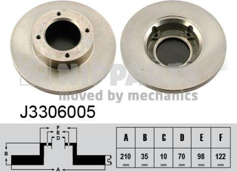 Nipparts J3306005 - Тормозной диск autosila-amz.com