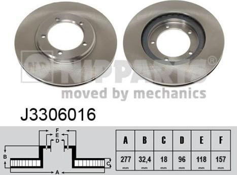 Nipparts J3306016 - Тормозной диск autosila-amz.com