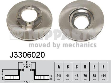 Nipparts J3306020 - Тормозной диск autosila-amz.com