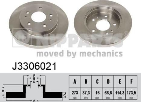 Nipparts J3306021 - Тормозной диск autosila-amz.com