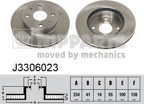 Nipparts J3306023 - Тормозной диск autosila-amz.com