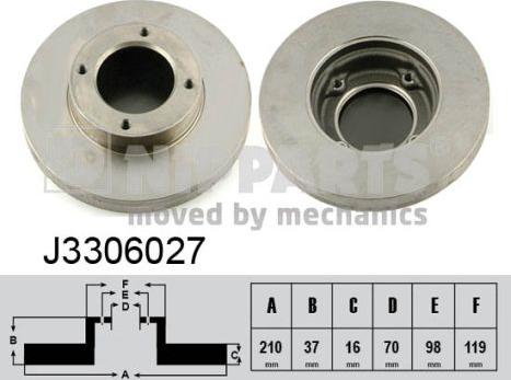 Nipparts J3306027 - Тормозной диск autosila-amz.com