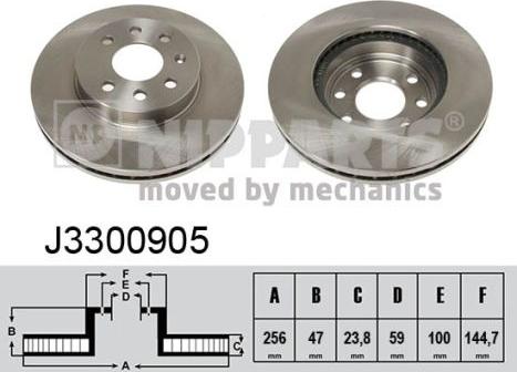 Nipparts J3300905 - Тормозной диск autosila-amz.com