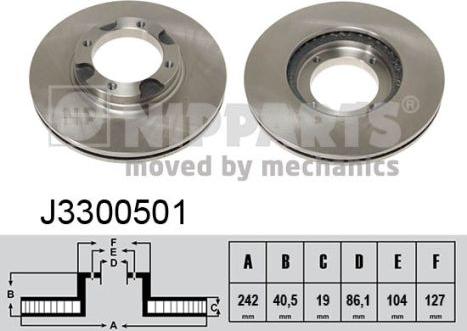 Nipparts J3300501 - Тормозной диск autosila-amz.com