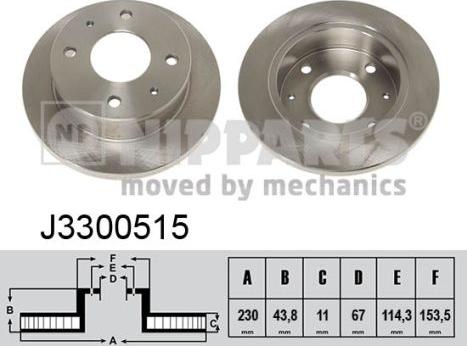 Nipparts J3300515 - Тормозной диск autosila-amz.com