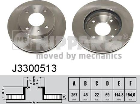 Nipparts J3300513 - Тормозной диск autosila-amz.com