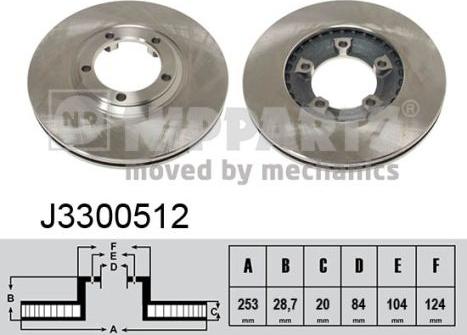 Nipparts J3300512 - Тормозной диск autosila-amz.com
