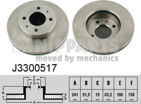 Nipparts J3300517 - Тормозной диск autosila-amz.com