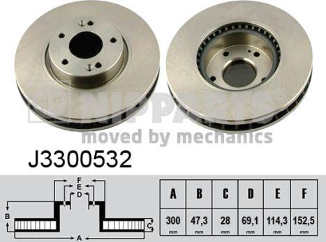 Nipparts J3300532 - Тормозной диск autosila-amz.com