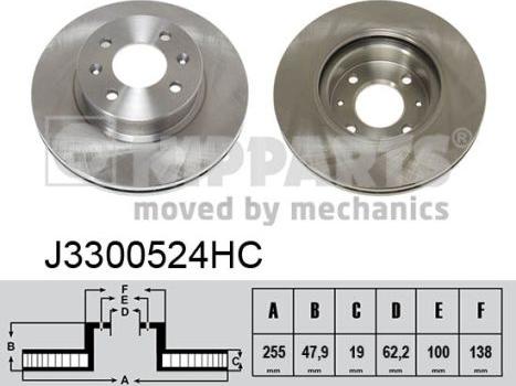 Nipparts J3300524HC - Тормозной диск autosila-amz.com