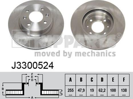 Nipparts J3300524 - Тормозной диск autosila-amz.com