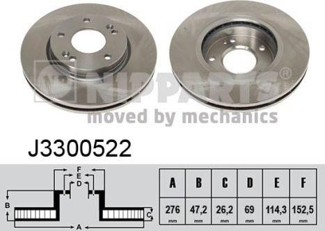 Nipparts J3300522 - Тормозной диск autosila-amz.com