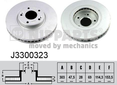 Nipparts J3300323 - Тормозной диск autosila-amz.com