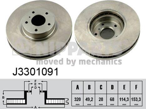 Nipparts J3301091 - Тормозной диск autosila-amz.com